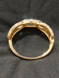 Gold Clamp Contrast Glitter Bangle