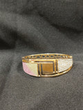 Gold Clamp Contrast Glitter Bangle