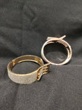 Gold Clamp Contrast Glitter Bangle