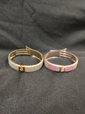 Gold Clamp Contrast Glitter Bangle