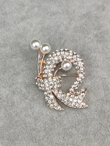 Rose Gold Diamante Brooch