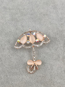 Rose gold umbrella Brooch