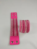 Faux Leather Wrap Wristband Cuff - Crystal Rhinestone Bracelet mixed color