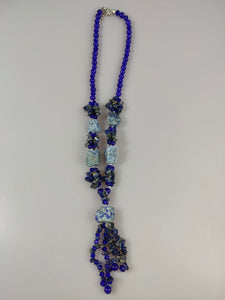 Hand Beaded Long Gemstone Necklace