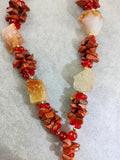 Hand Beaded Long Gemstone Necklace