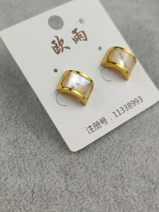 Gold Stainless Steel Stud Earrings