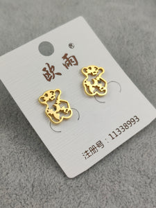 Gold Stainless Steel Stud Earrings