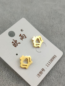 Gold Stainless Steel Stud Earrings