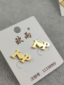 Gold Stainless Steel Stud Earrings