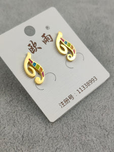 Gold Stainless Steel Stud Earrings