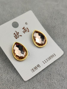 Gold Stainless Steel Stud Earrings