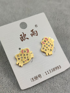 Gold Stainless Steel Stud Earrings