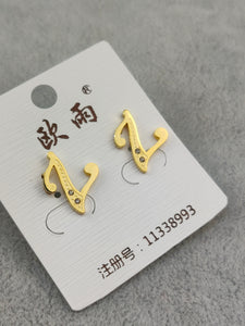 Gold Stainless Steel Stud Earrings