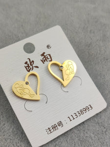 Gold Stainless Steel Stud Earrings