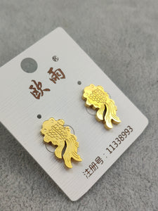 Gold Stainless Steel Stud Earrings