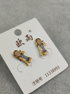 Gold Stainless Steel Stud Earrings