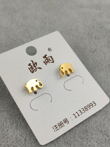 Gold Stainless Steel Stud Earrings