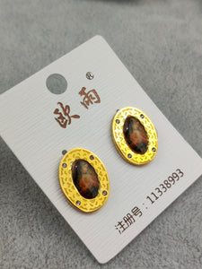 Gold Stainless Steel Stud Earrings