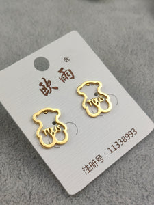 Gold Stainless Steel Stud Earrings