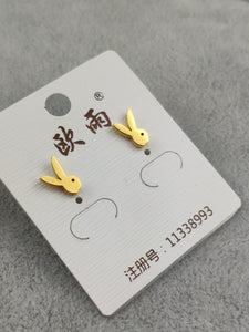 Gold Stainless Steel Stud Earrings