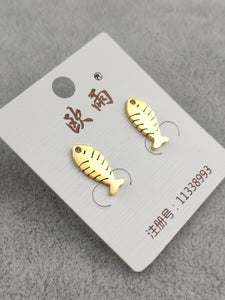 Gold Stainless Steel Stud Earrings