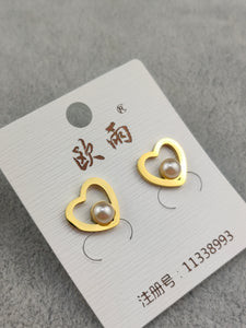 Gold Stainless Steel Stud Earrings