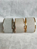 Gold Clamp Contrast Glitter Bangle (BAB151)