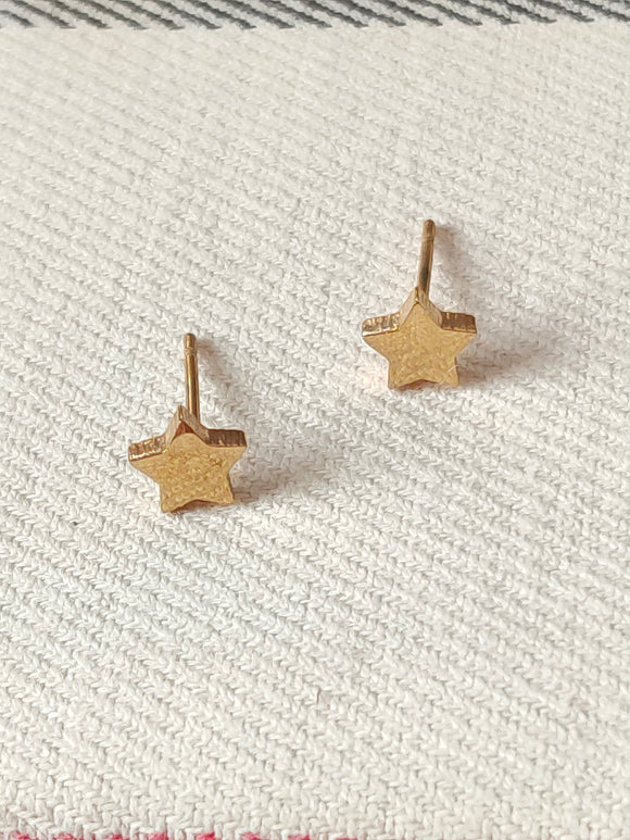 Gold Stainless Steel Stud Earrings