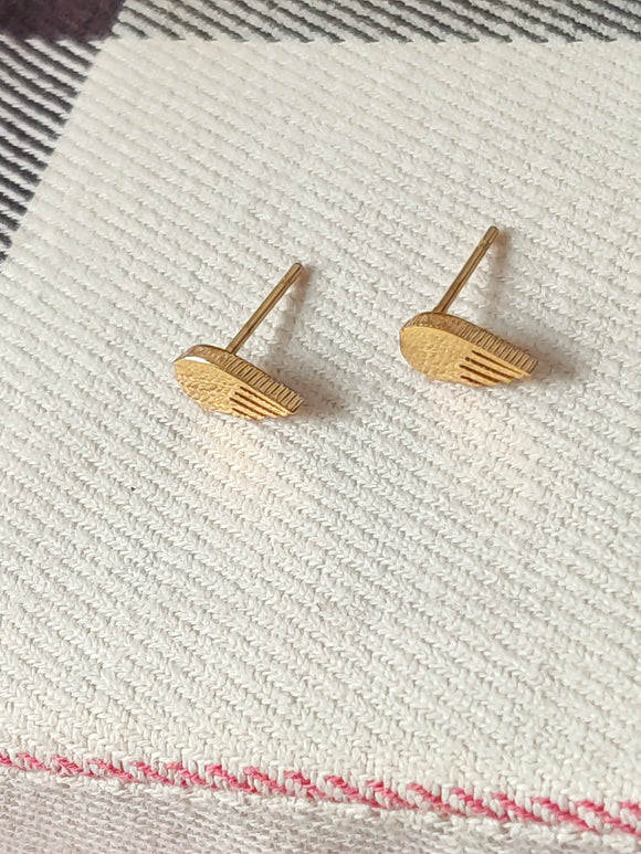 Gold Stainless Steel Stud Earrings