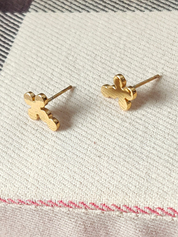 Gold Stainless Steel Stud Earrings