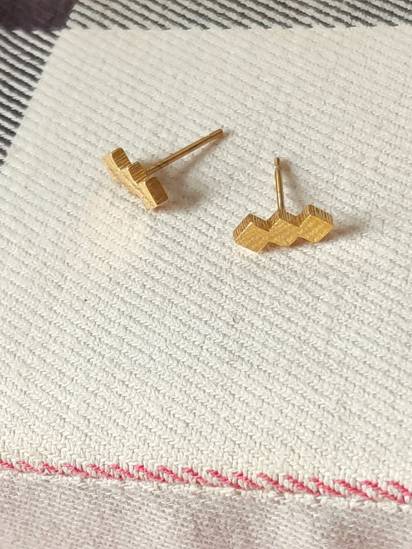 Gold Stainless Steel Stud Earrings