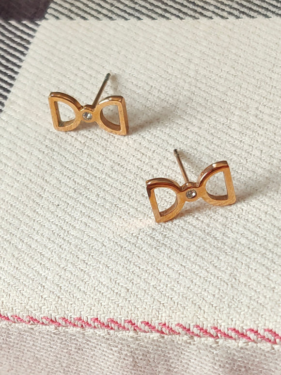 Gold Stainless Steel Stud Earrings