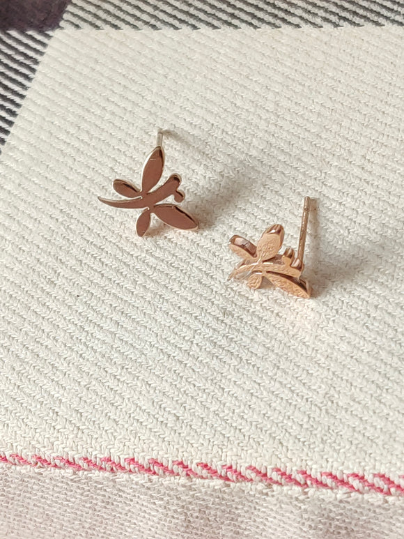 Gold Stainless Steel Stud Earrings