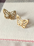 Gold Stainless Steel Stud Earrings