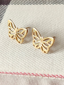 Gold Stainless Steel Stud Earrings