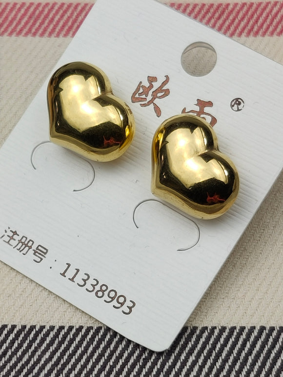 Gold Stainless Steel Stud Earrings