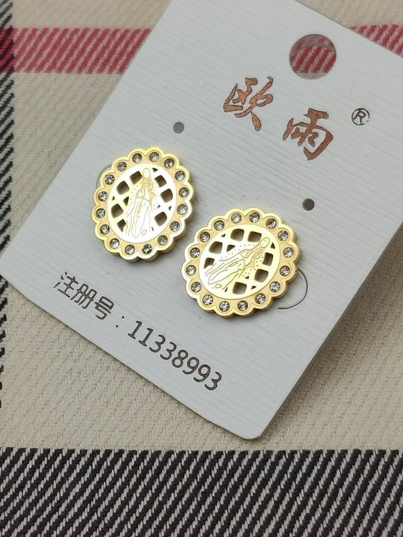 Gold Stainless Steel Stud Earrings