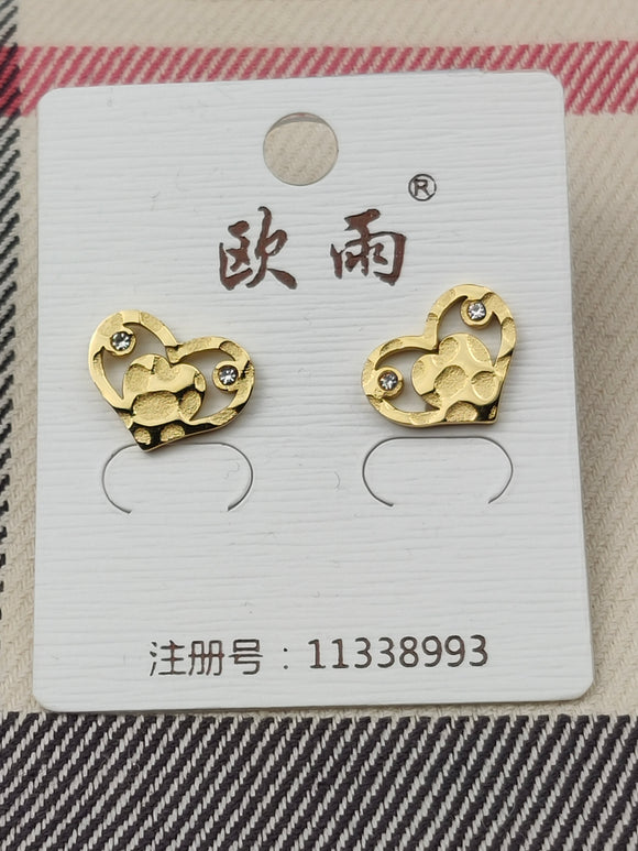 Gold Stainless Steel Stud Earrings