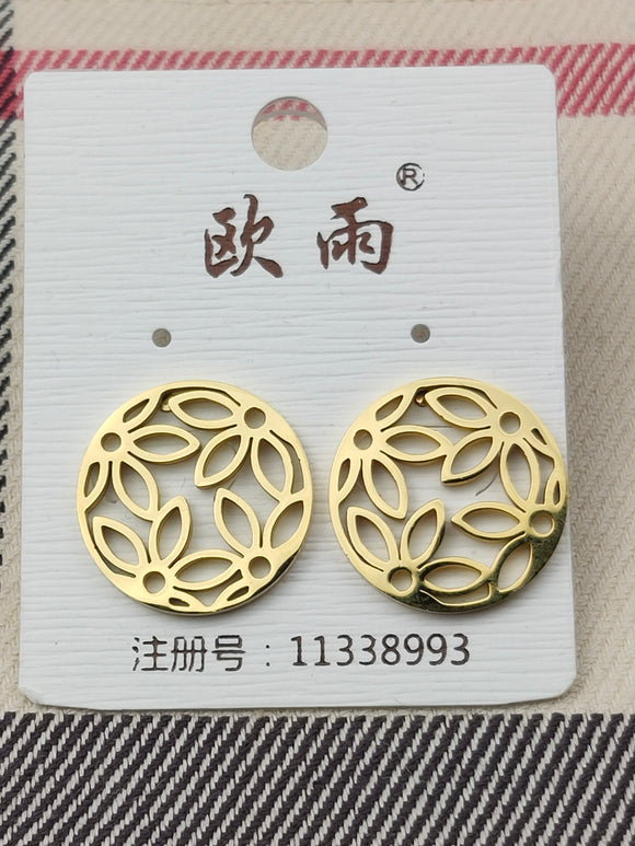 Gold Stainless Steel Stud Earrings