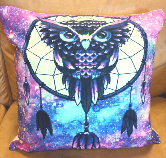 Cushion Cover Owl with Dream Catcher