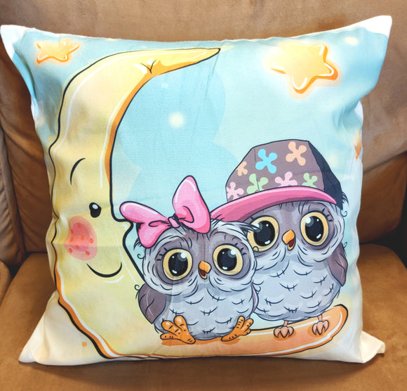 Cushion Cover Owl with moon