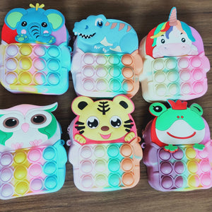 10 PC of Kids Crossbody Push Bubble Bag