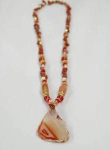 Hand Beaded Long Gemstone Necklace